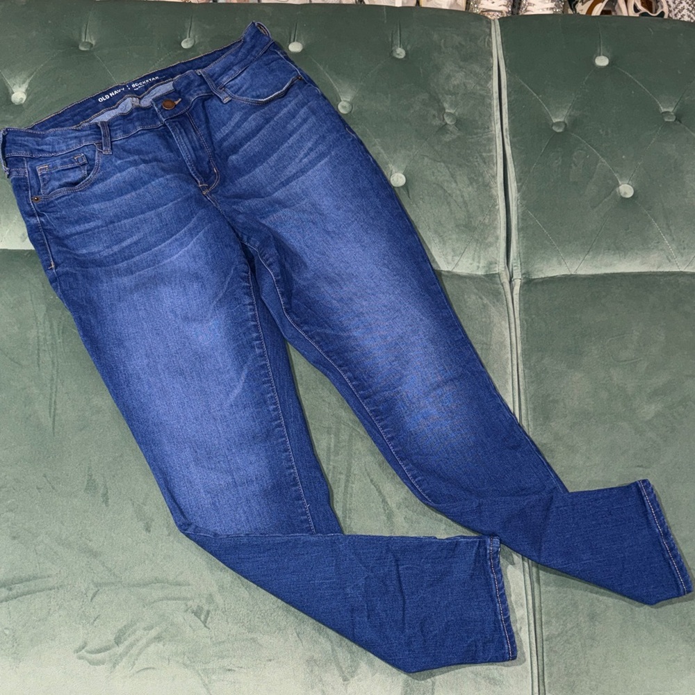 Old Navy Women's Dark Blue Rockstar Skinny Jeans